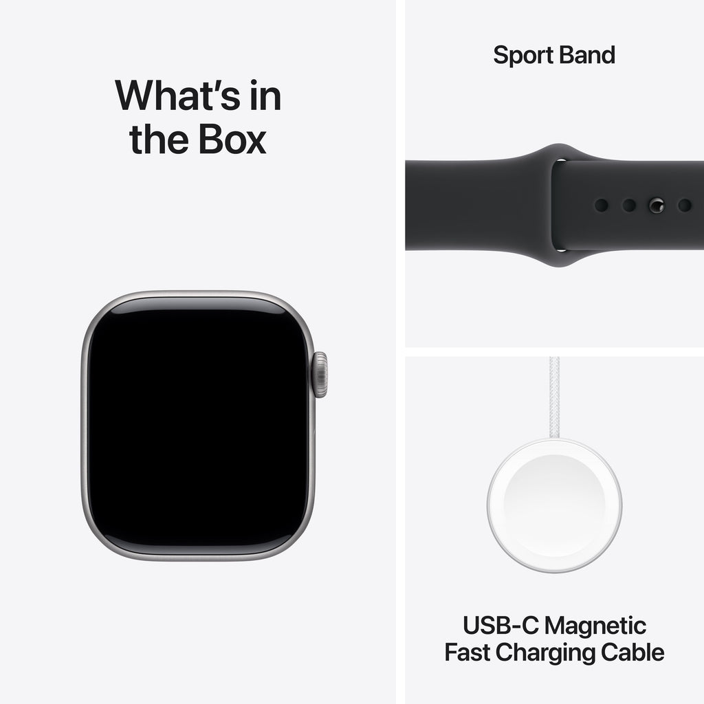Apple Watch Series 11 - Aluminium | Noir Intense | Bracelet Sport Noir